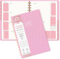 Planner 2025 Weekly & Monthly Planner - Portable Pink Faux Leather
