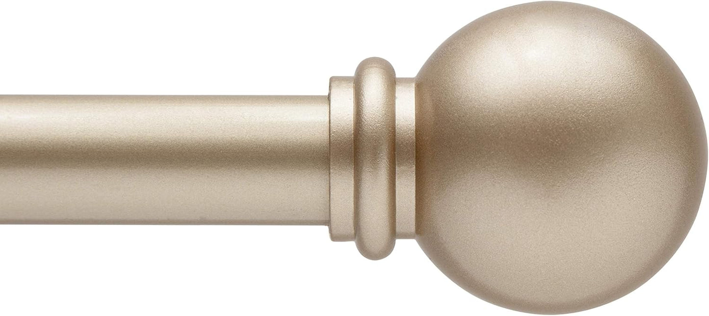Adjustable Kenney Curtain Rod Set - Extend 28-48 - Soft Brass Gold