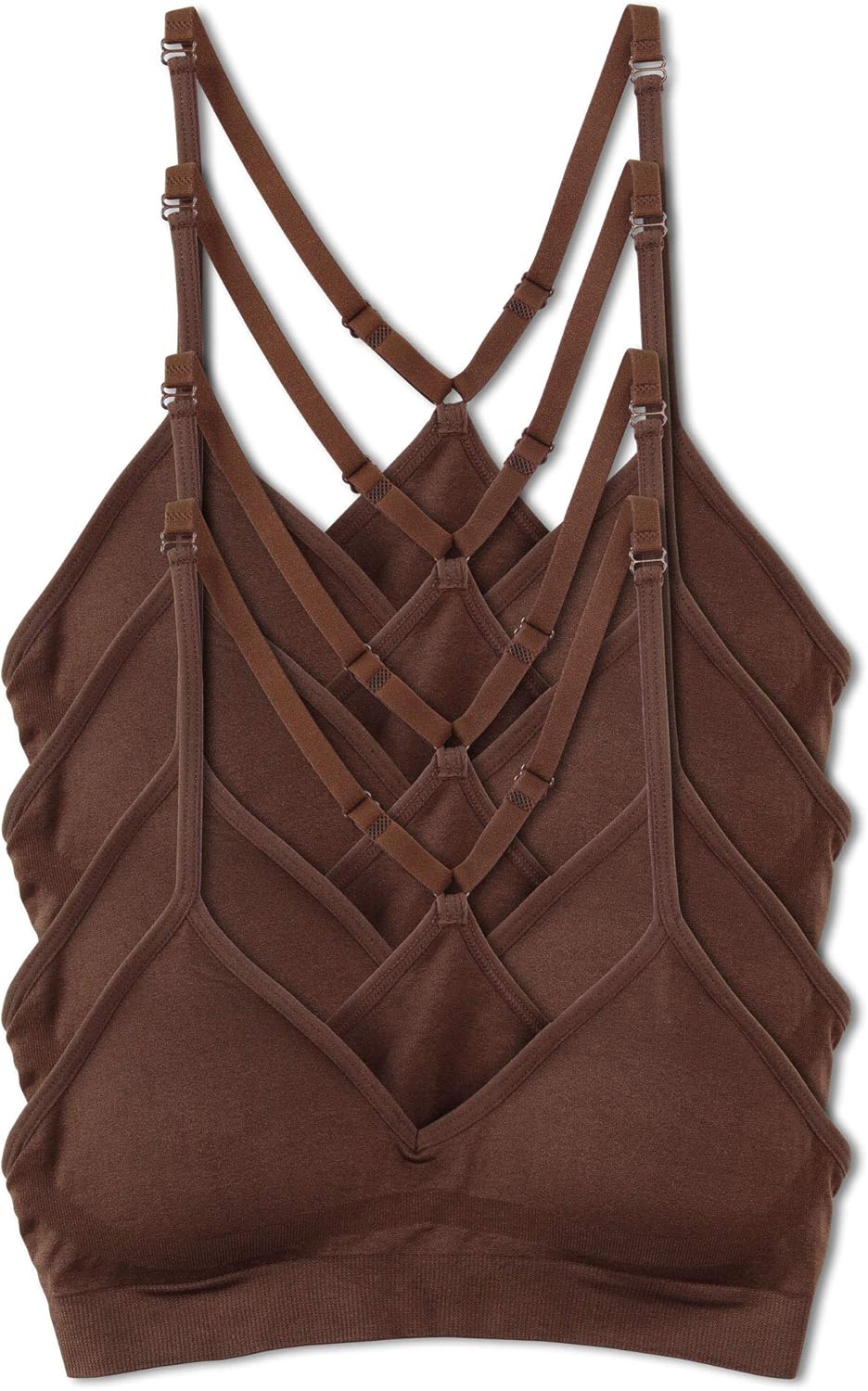Kalon Womens 4 Pack Racerback Sports Bralette for Comfort