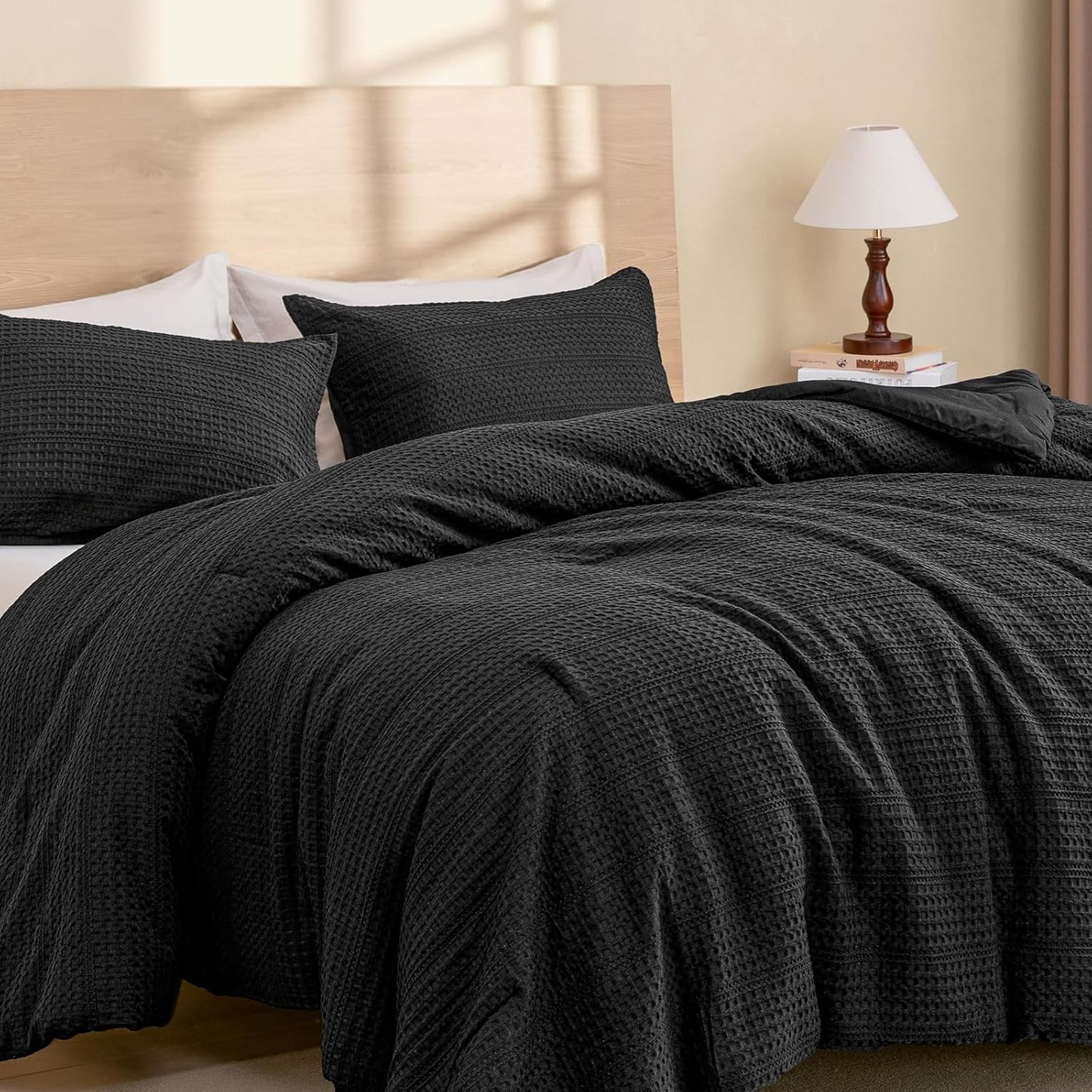 PHF Soft Waffle Comforter Set King Size for All Season Comfort