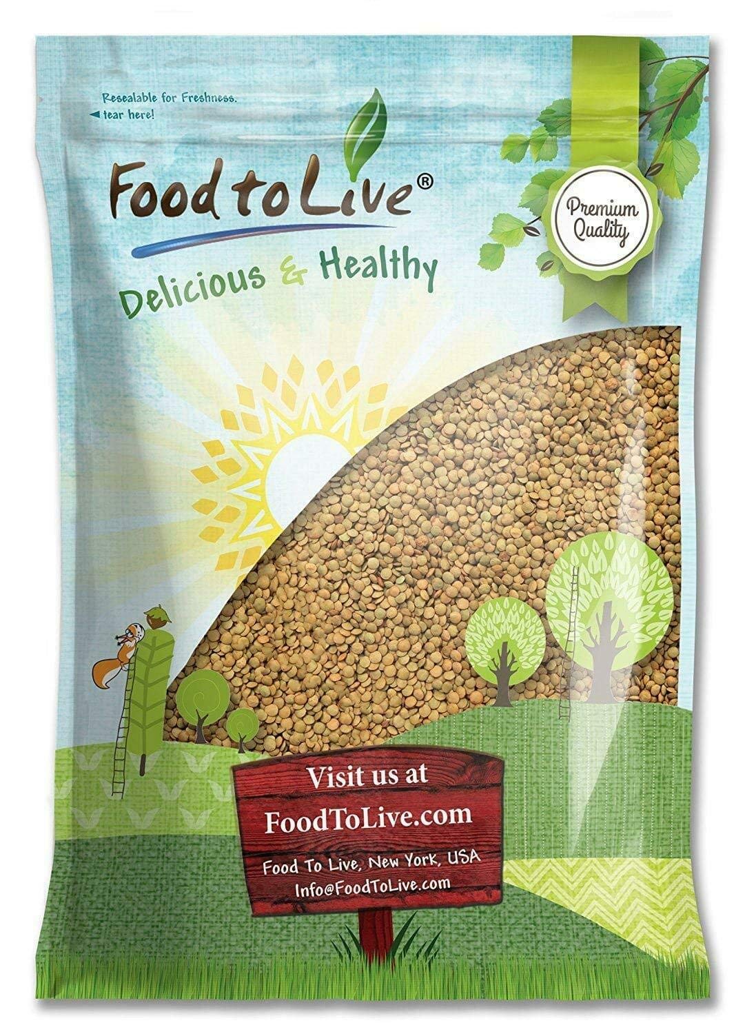 Food to Live Whole Green Lentils - Protein-Rich Vegan Food