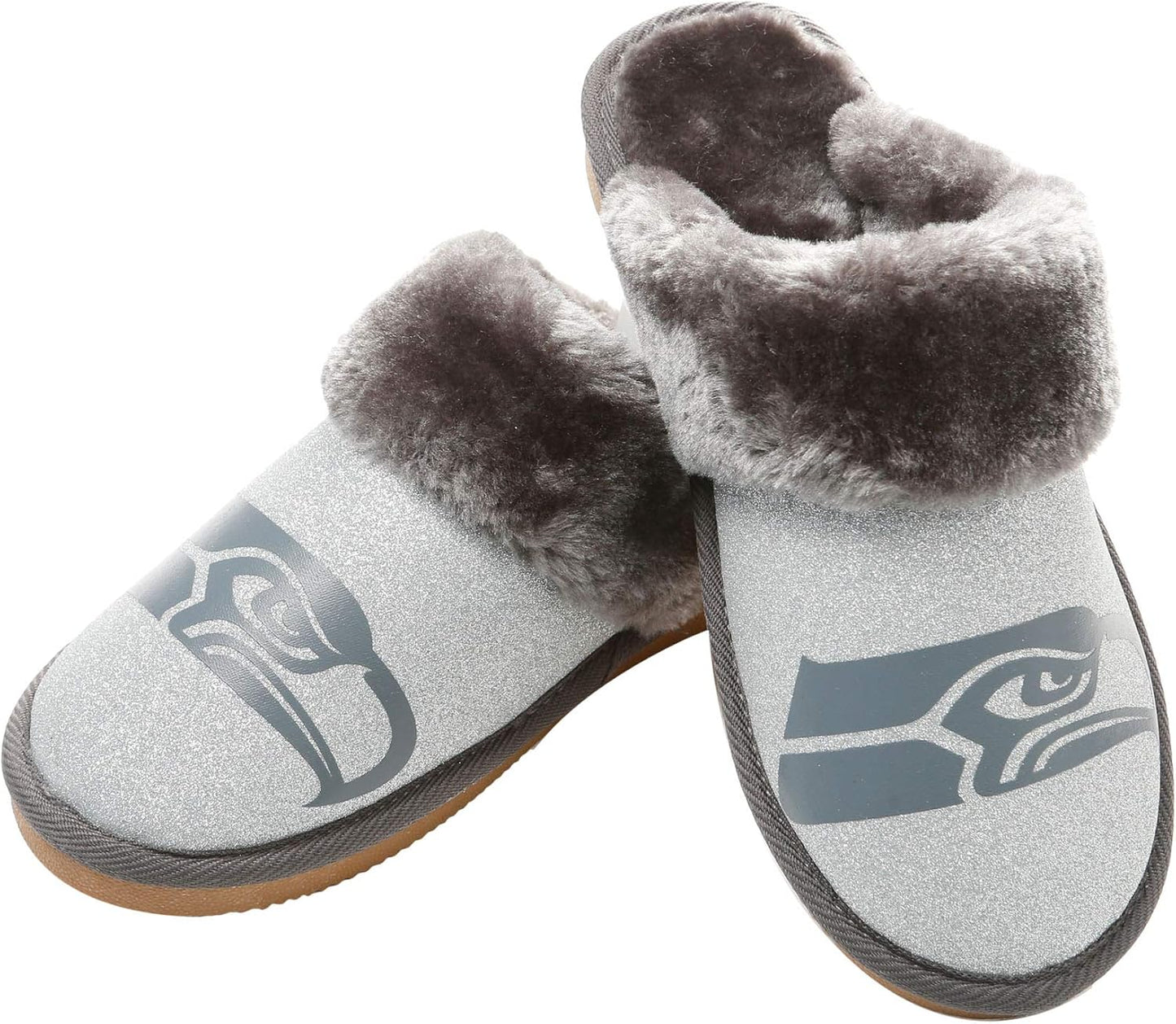 FOCO Womens NFL Team Logo Glitter Open Back Moccasin Review