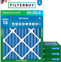 Filterbuy 20x25x2 Air Filter MERV 13 Optimal Smoke & Allergy Defense