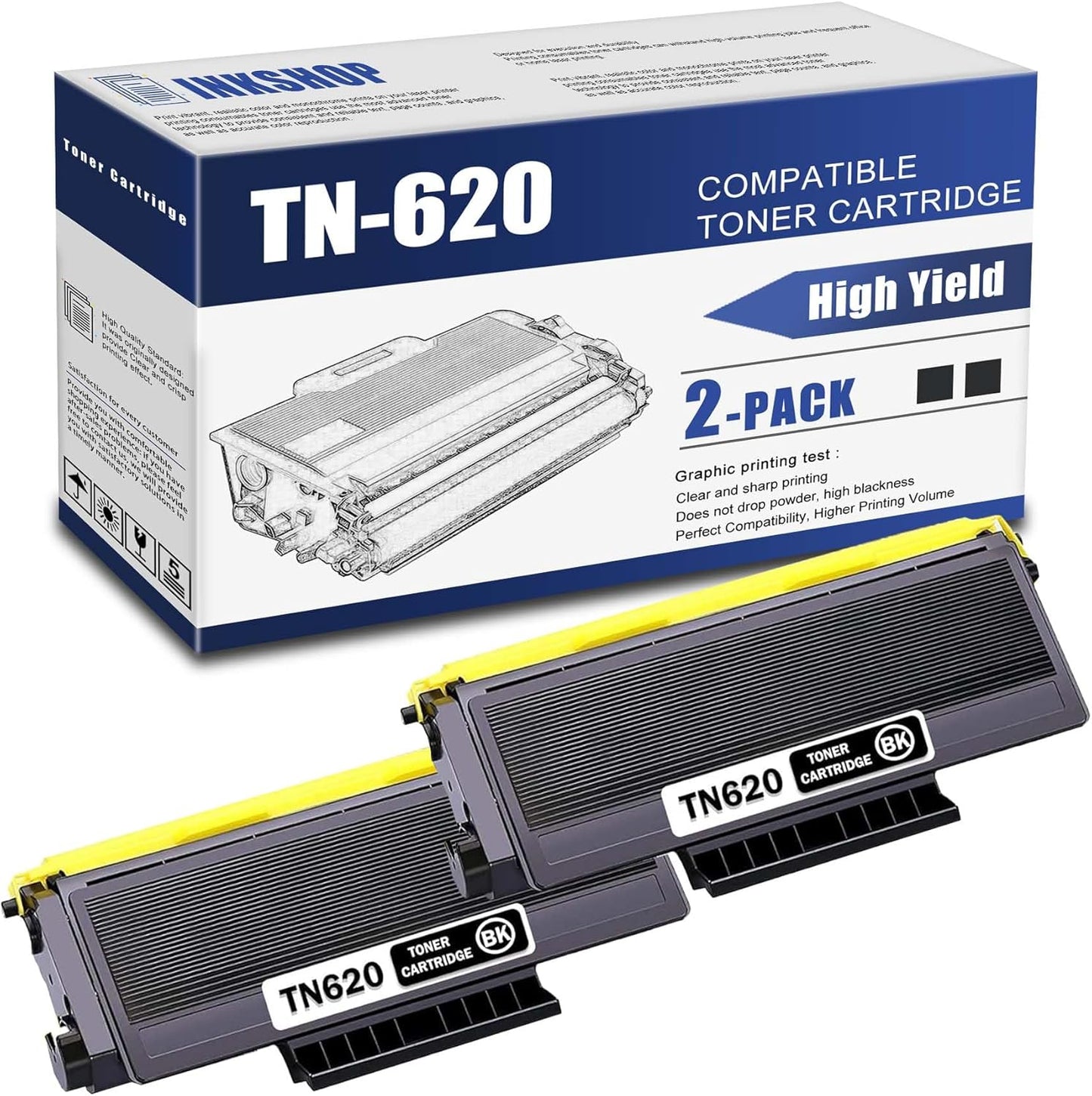 TN620 Compatible Black High Yield Toner Cartridge Replacement
