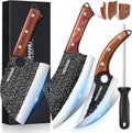 Butcher Knife Set 8PCS Hand Forged Cleaver & Chef Knives - Durable
