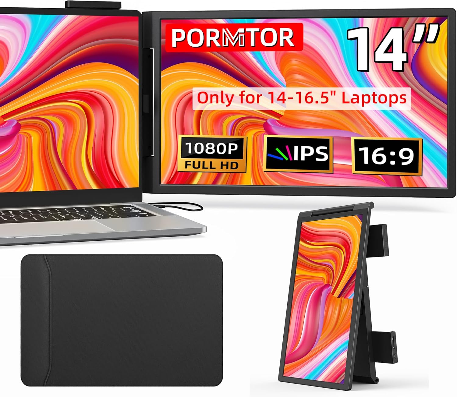 Laptop Screen Extender 14in FHD IPS Monitor for Enhanced Productivity