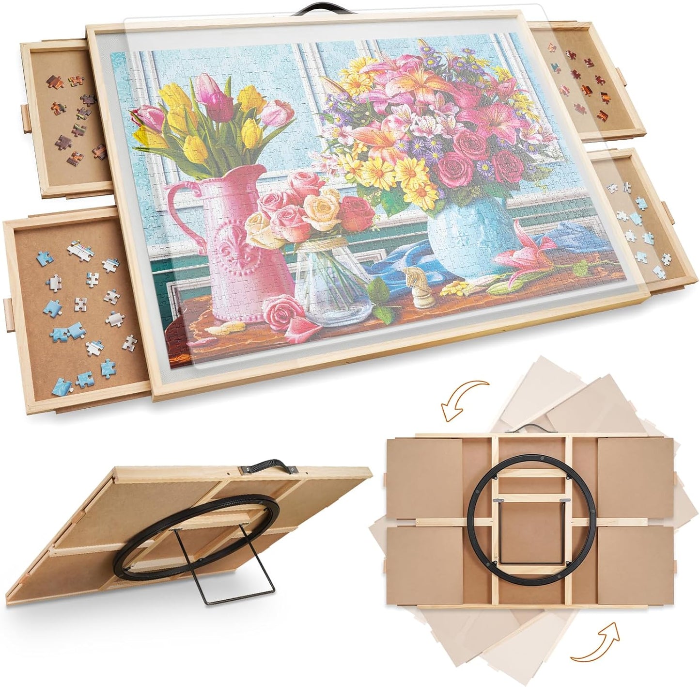ALL4JIG 1000 Pieces 2-in-1 Puzzle Board with Adjustable Angle