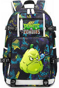 Blue Canvas Plants vs Zombies Laptop Backpack - 16in Friendly