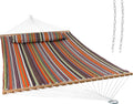 Quilted Outdoor Hammock with Spreader Bars - 2-Person Comfort