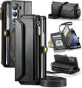 Crossbody Wallet Case for Samsung Galaxy Z Fold 5 Black - RFID & Pen