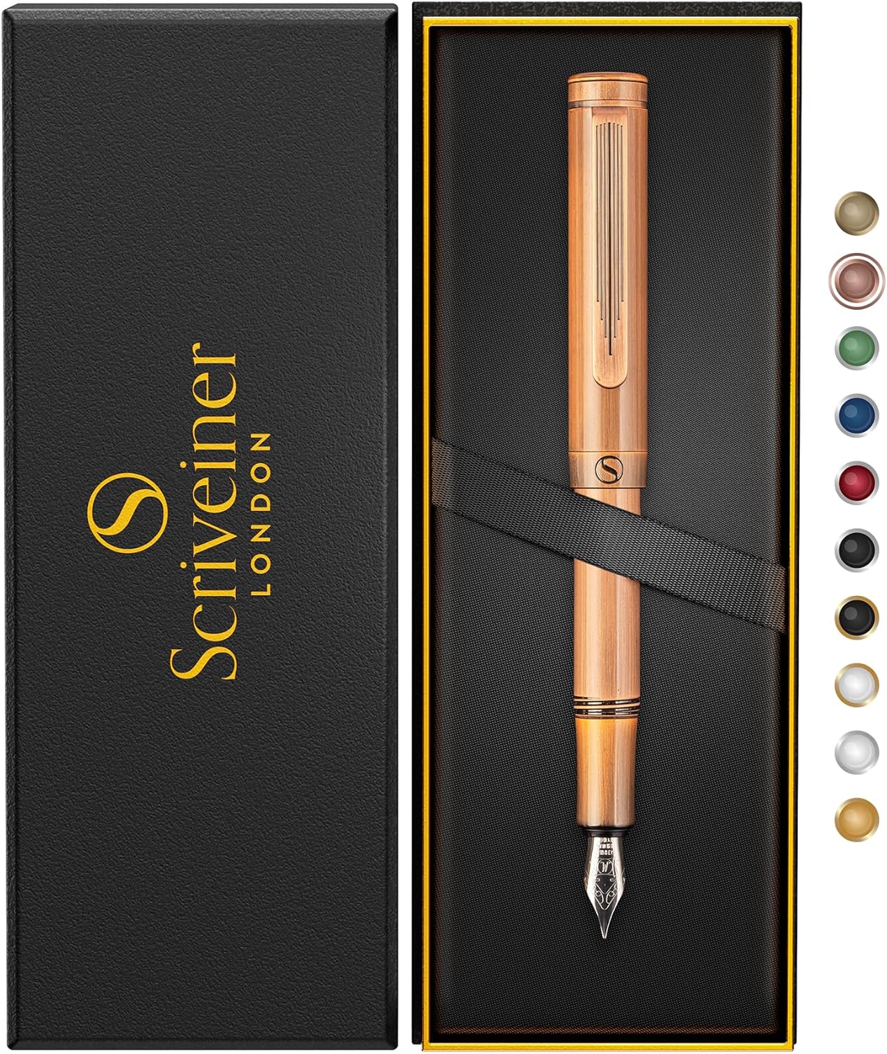 Scriveiner Luxury EDC Fountain Pen with Stunning Brass Finish