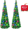 5FT Pop Up Christmas Tree with Lights for Indoor Outdoor Use