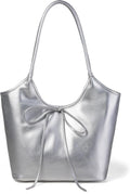 Vintage French Bow Tote Bag Large Capacity Hobo Bag - Chic Underarm