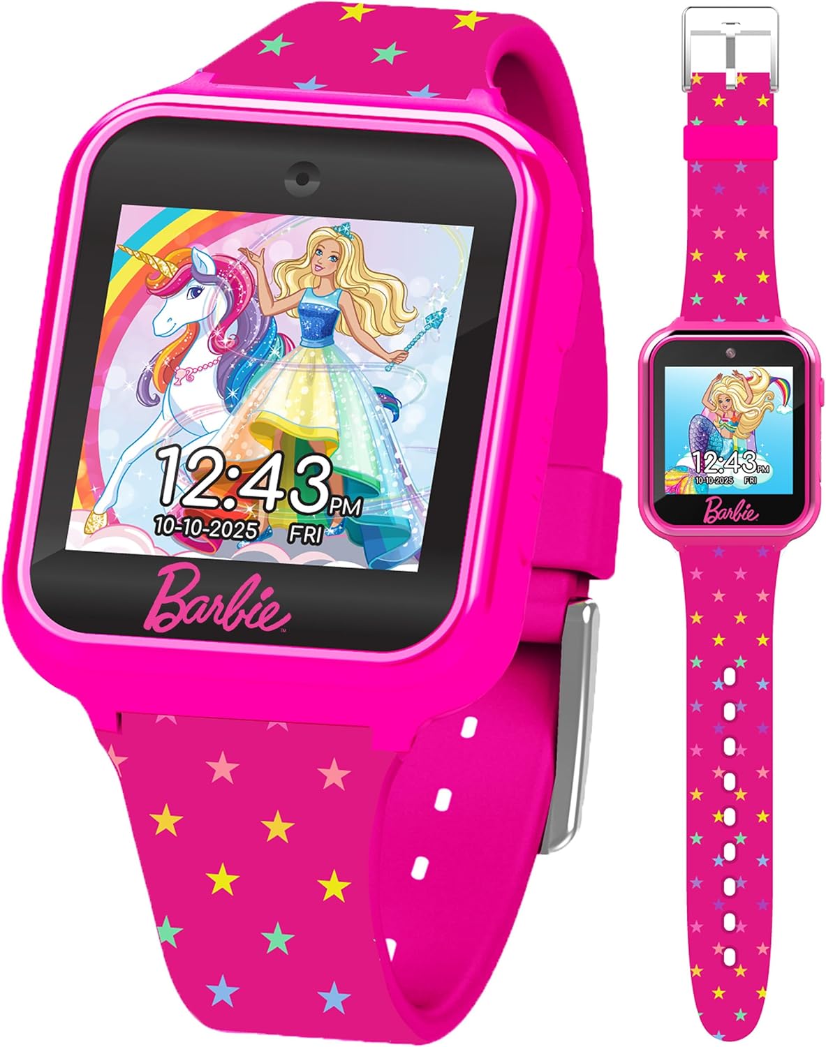 Barbie Smart Watch for Kids - Fun Interactive Games & Camera, Step Tracker, Alarm, Stylish Strap