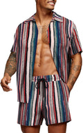 COOFANDY Men's Hawaiian Matching Set Beach 2-Piece Outfit