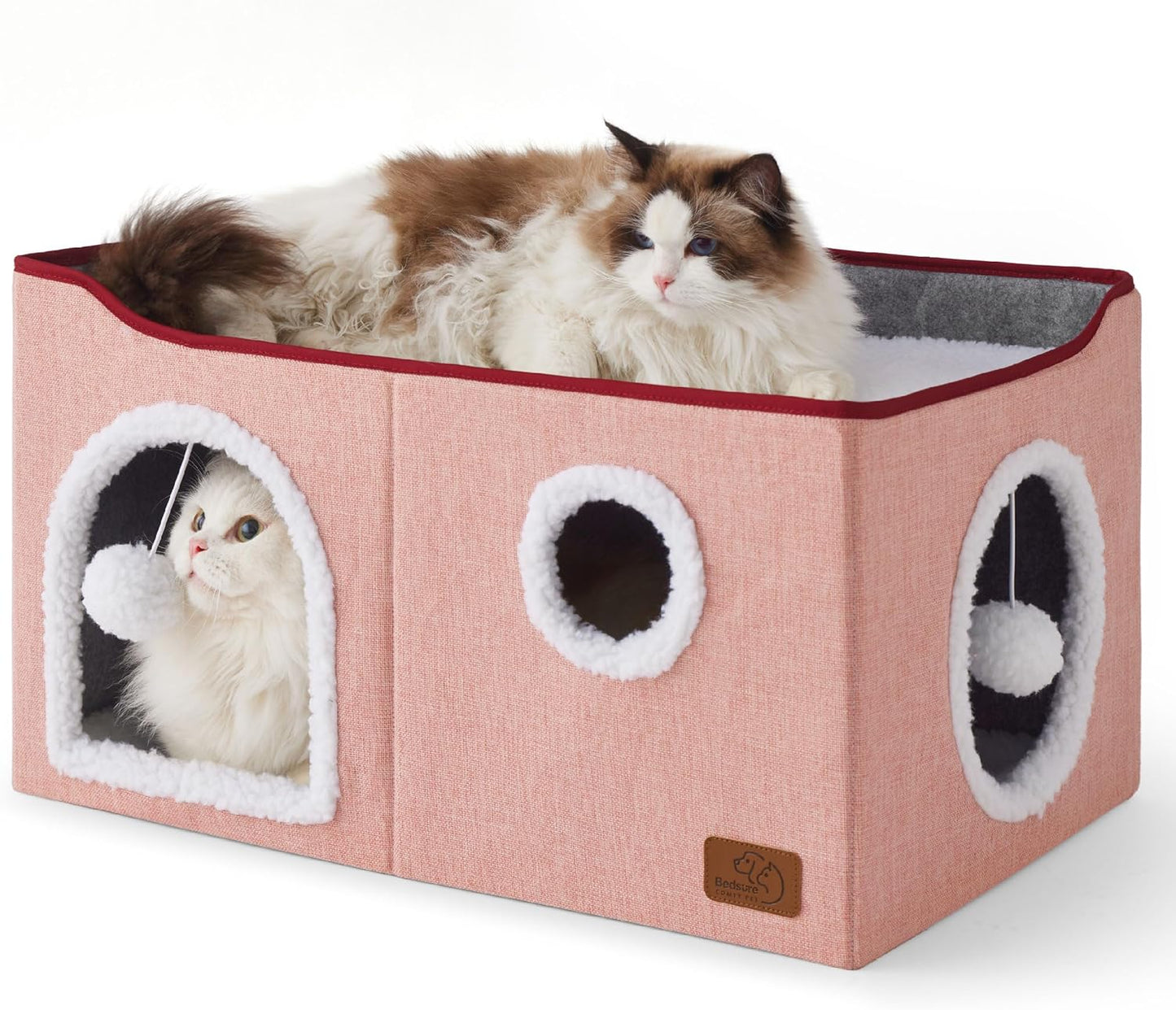Extra Wide Cat Cube House for Indoor Cats - Cozy Pet Hideaway