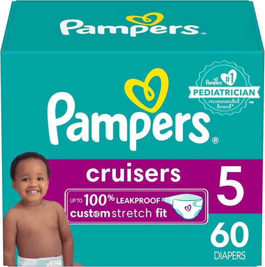 Pampers Cruisers - Size 5, 60 Count, Custom Stretch