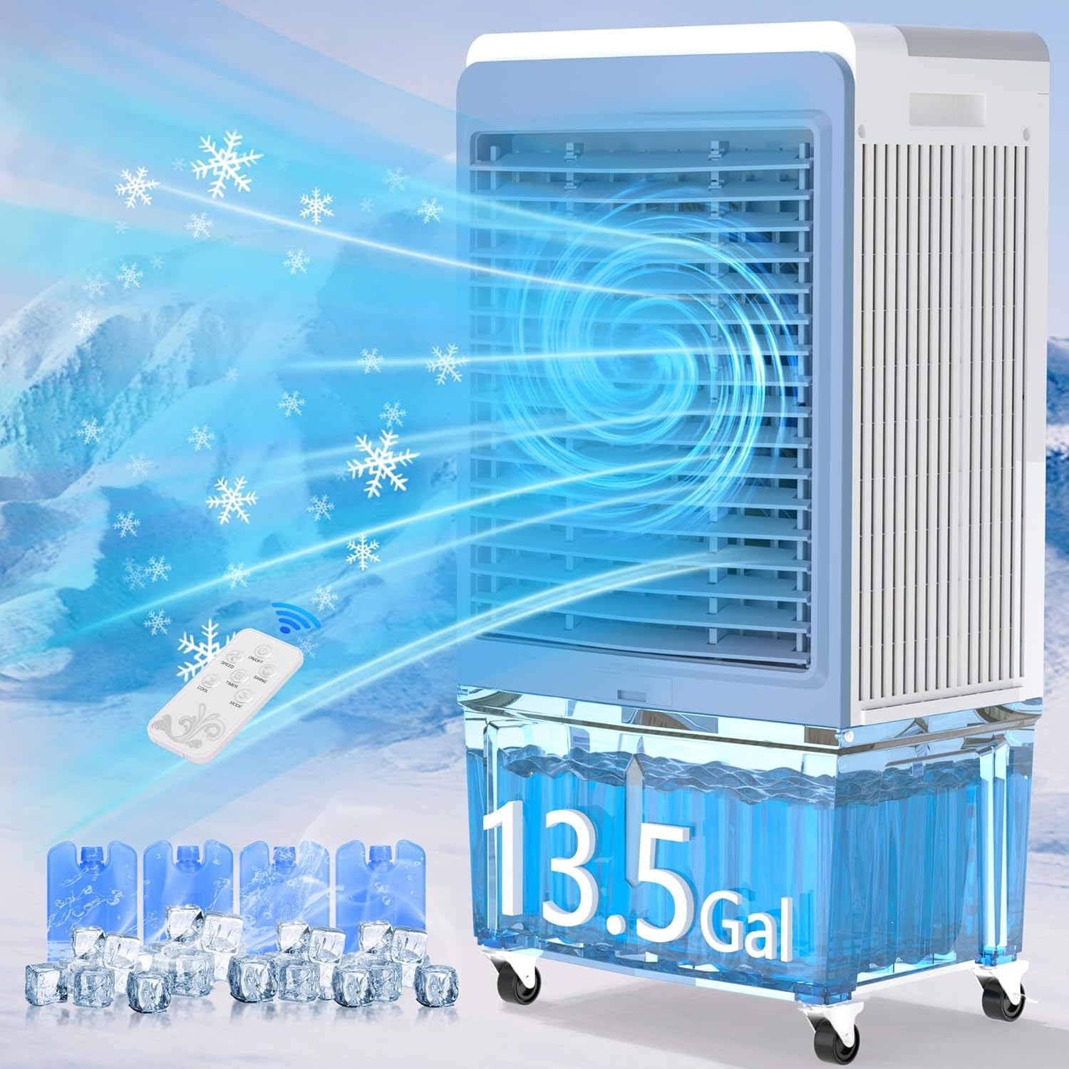 6000CFM Evaporative Cooler with 13.5-Gal Tank - Landeagle