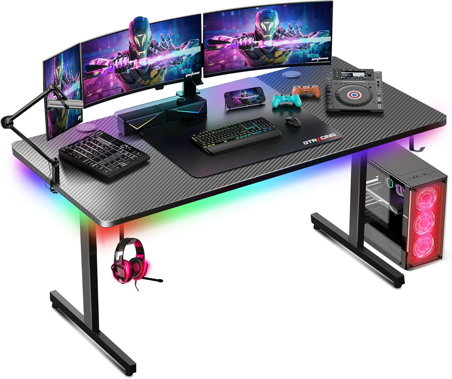 55 LED Gaming Desk: Ultimate Work & Play Setup