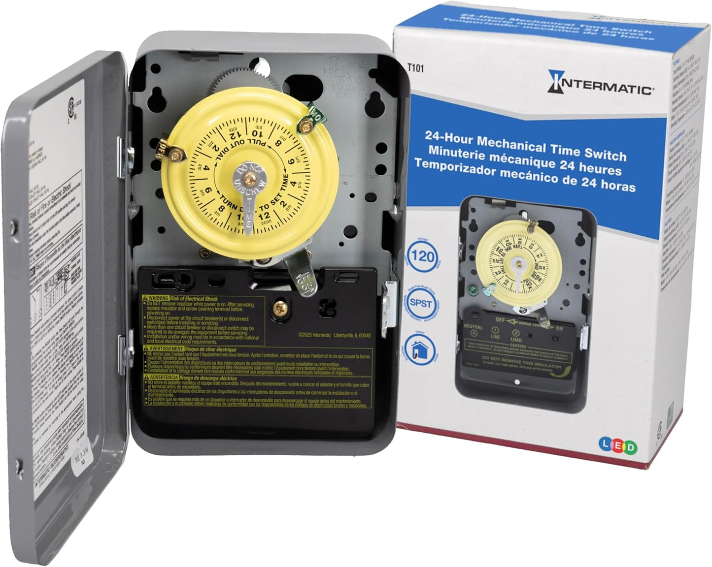 Intermatic T101 24-Hour Mechanical Timer Switch for Versatile Control