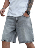 Jorts Men Baggy Jean Shorts Mid Waist Vintage Summer Denim