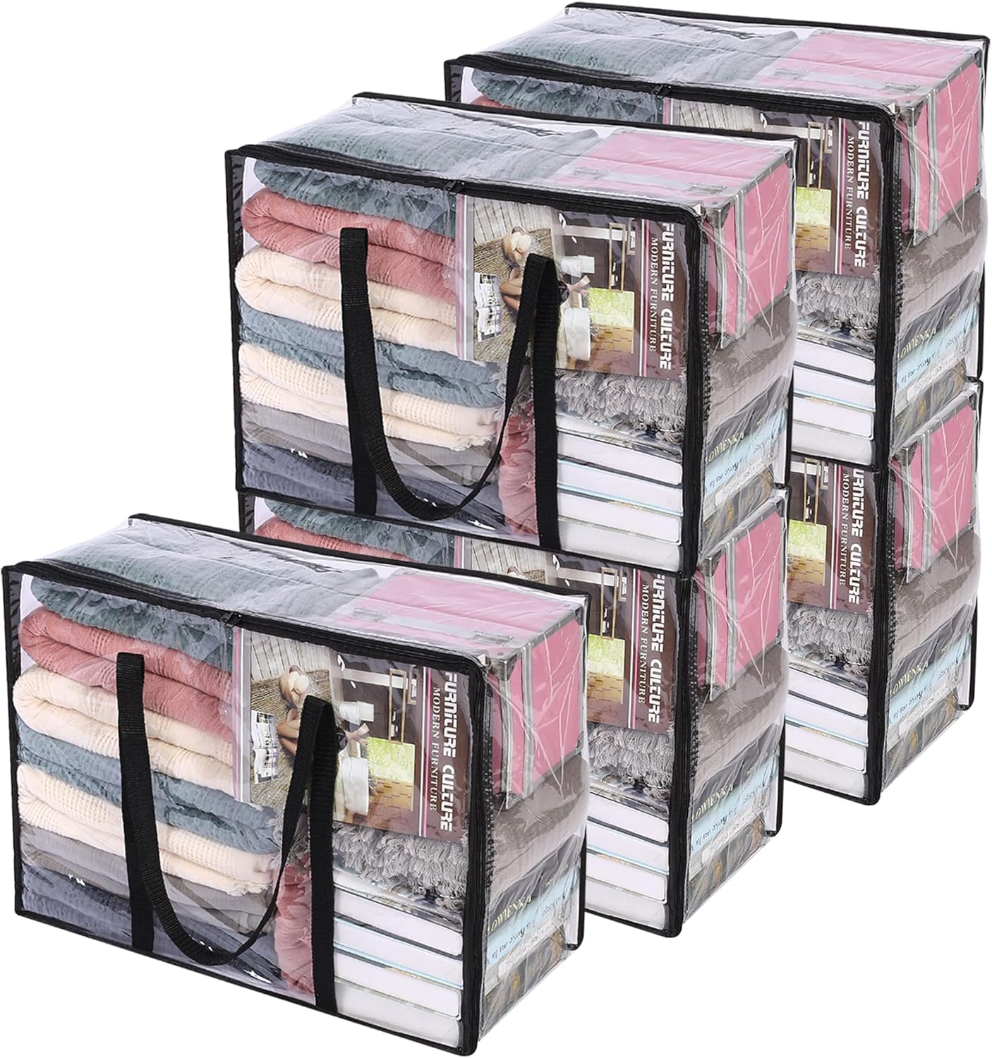 Vieshful 5 Pack Clear Comforter Storage Bag for Bedding Needs