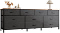 Huuger 63 Inch Dresser with 10 Fabric Drawers - Wide TV Stand