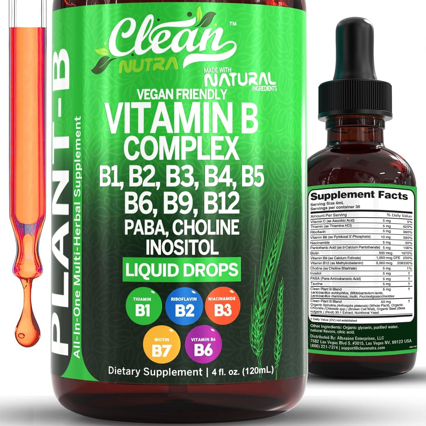 Vitamin B Complex Liquid Drops for Energy and Wellness Support