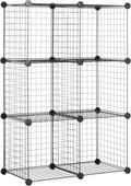 6-Cube Wire Grid Storage Shelves - Stackable 14in Cubes