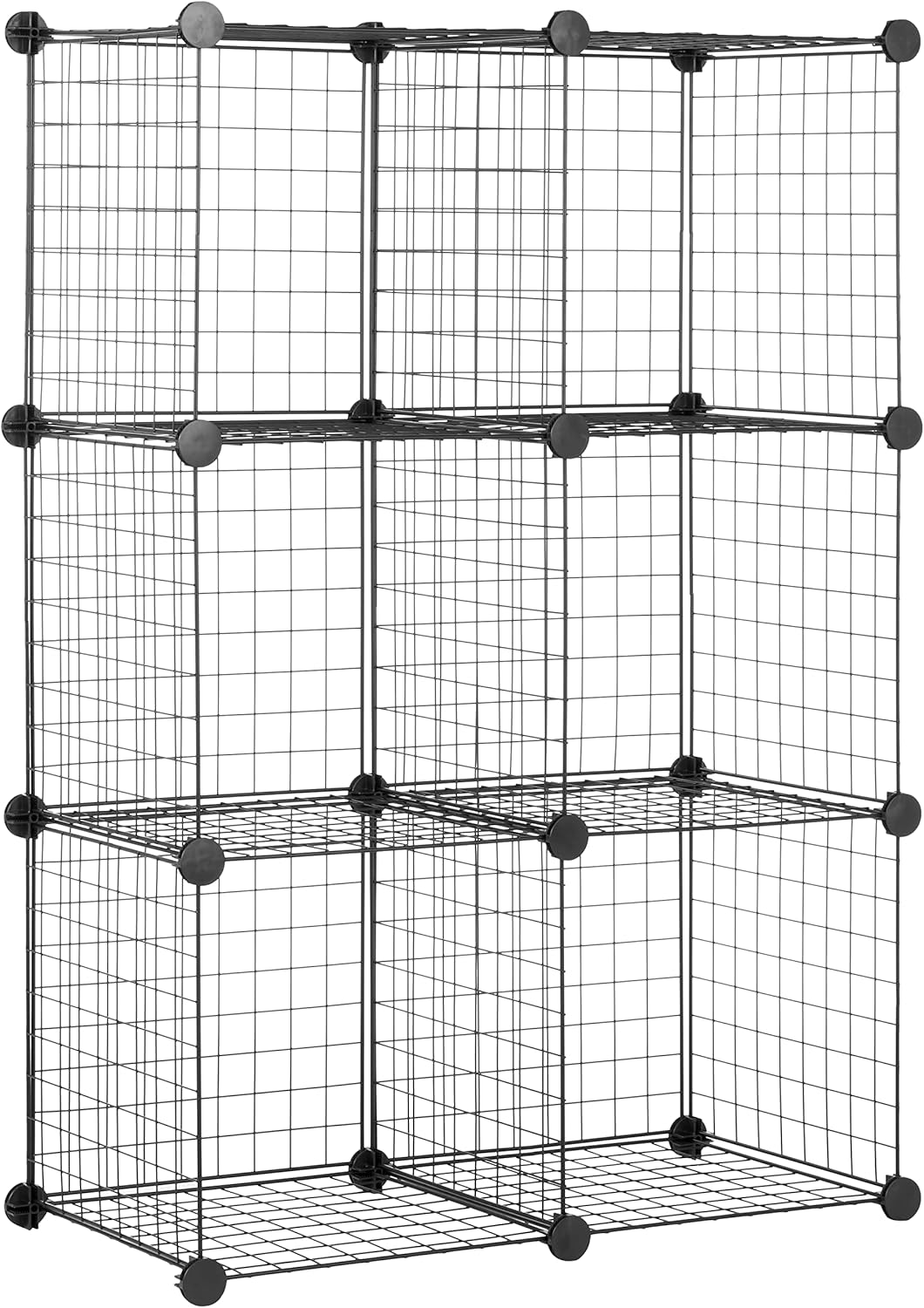 6 Storage Shelves with 6 Cube Wire Grid for Versatile Organization