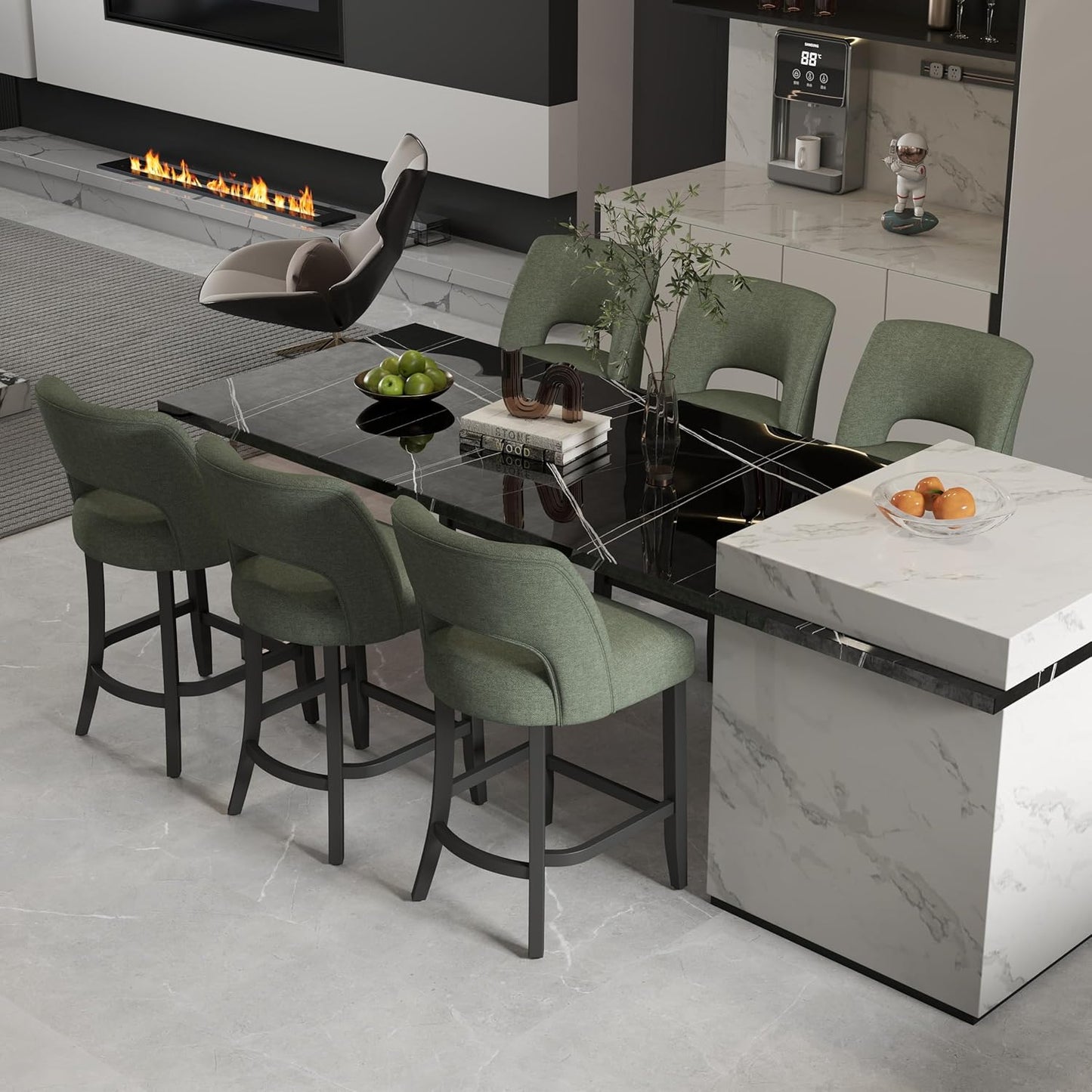 VKNOW Bar Stools Set of 6 for Kitchen Island Dining Room