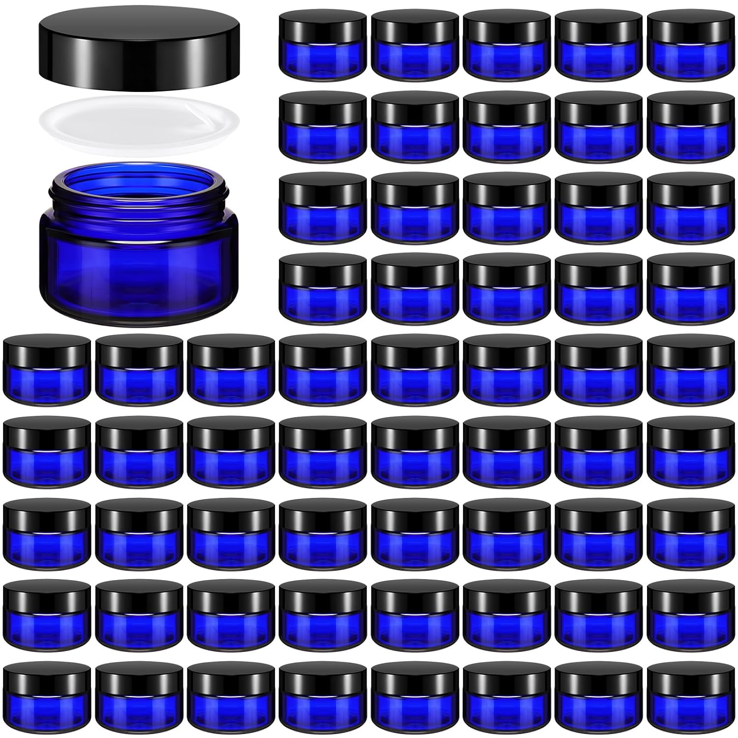 60 Pcs 1oz Glass Jars with Lids for Travel and DIY Projects