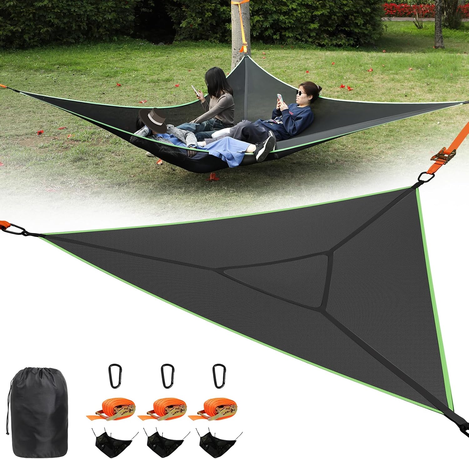 Portable Triangle Hammock for 2-4, 800 Lbs Capacity!