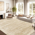 9x12 Area Rug for Living Room - Soft Washable Abstract Beige