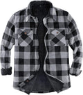 Men's Warm Sherpa Lined Fleece Plaid Flannel Shirt Jacket - All Sherpa