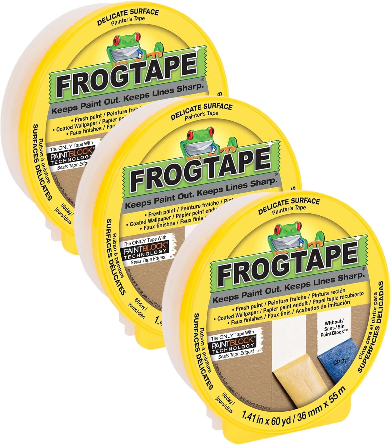 FrogTape Delicate Surface Painter's Tape with PaintBlock Technology
