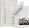 Chenille Bath Mat Set - Soft Non-Slip Bathroom Rugs for Comfort