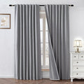 100% Blackout Curtains 72 in Length 2 Panels Light Grey - Sleep