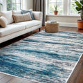 KOZYFLY 4x6 Area Rug Modern Ombre Striped Accent Rug - Soft, Washable