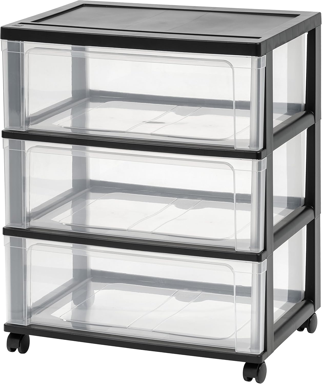 IRIS USA Plastic Drawer Storage Organizer Rolling Cart for Home