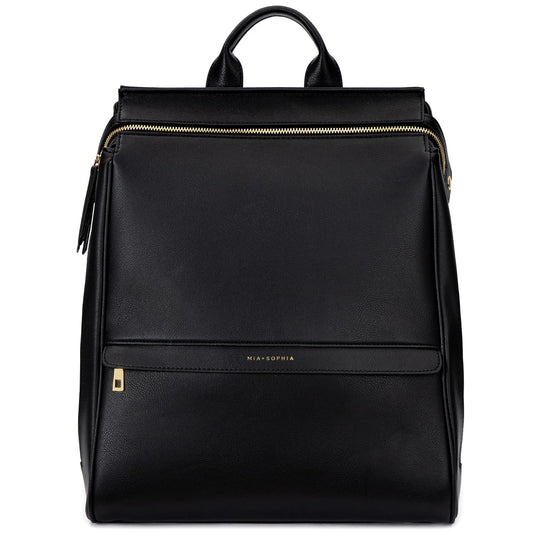 MIA + SOPHIA Leather Diaper Bag Backpack with USB Charging Port