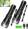 Rechargeable Flashlights 2Pack 100000 High Lumens Tactical - Super