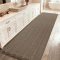 Ultra Soft Dark Beige Bathroom Rug Mat 59in for Luxury Comfort