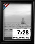 Black 7x28 Picture Frame.75 in Wide - Handmade Solid Wood