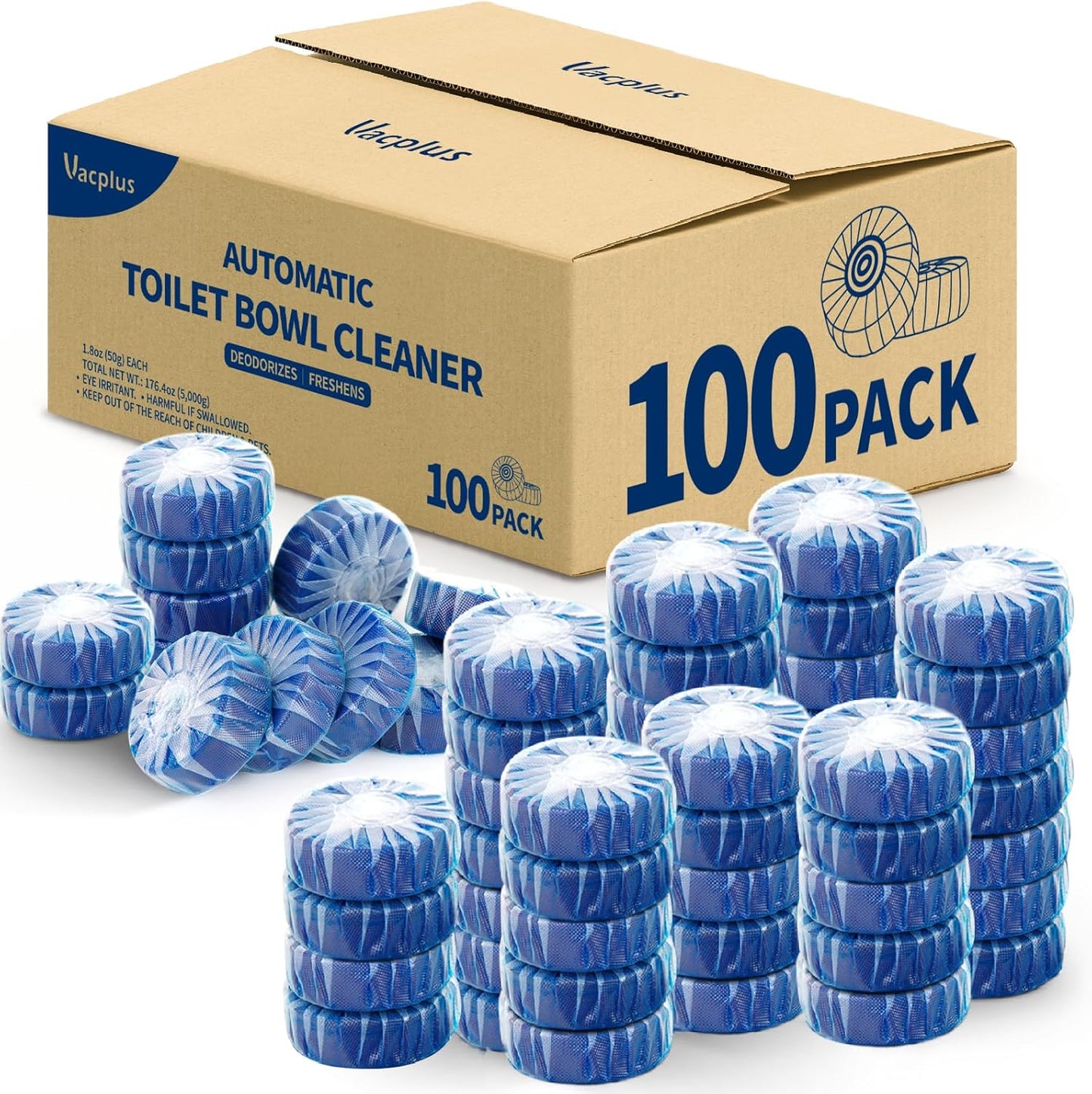 Vacplus Automatic Toilet Bowl Cleaner Tablets for Easy Cleaning