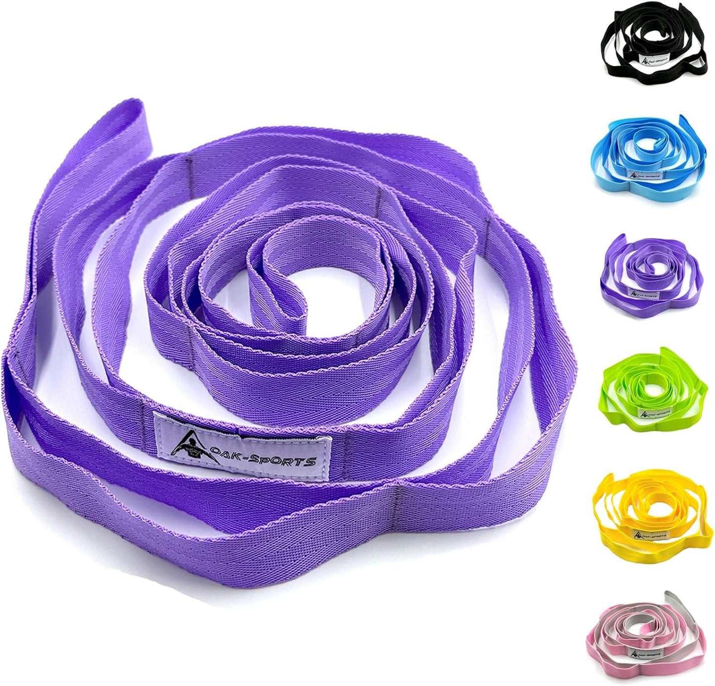 Oak-Sports Non-Elastic Stretch Strap: Workout Guide Included