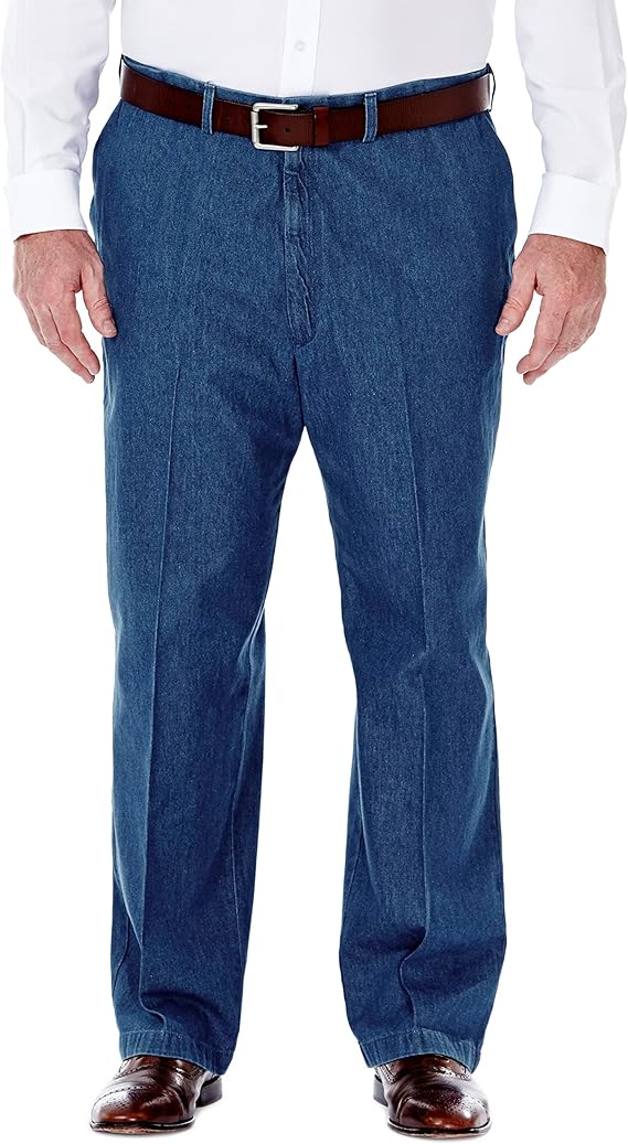 Haggar Men's Pleat & Flat Front Denim for Comfort and Style