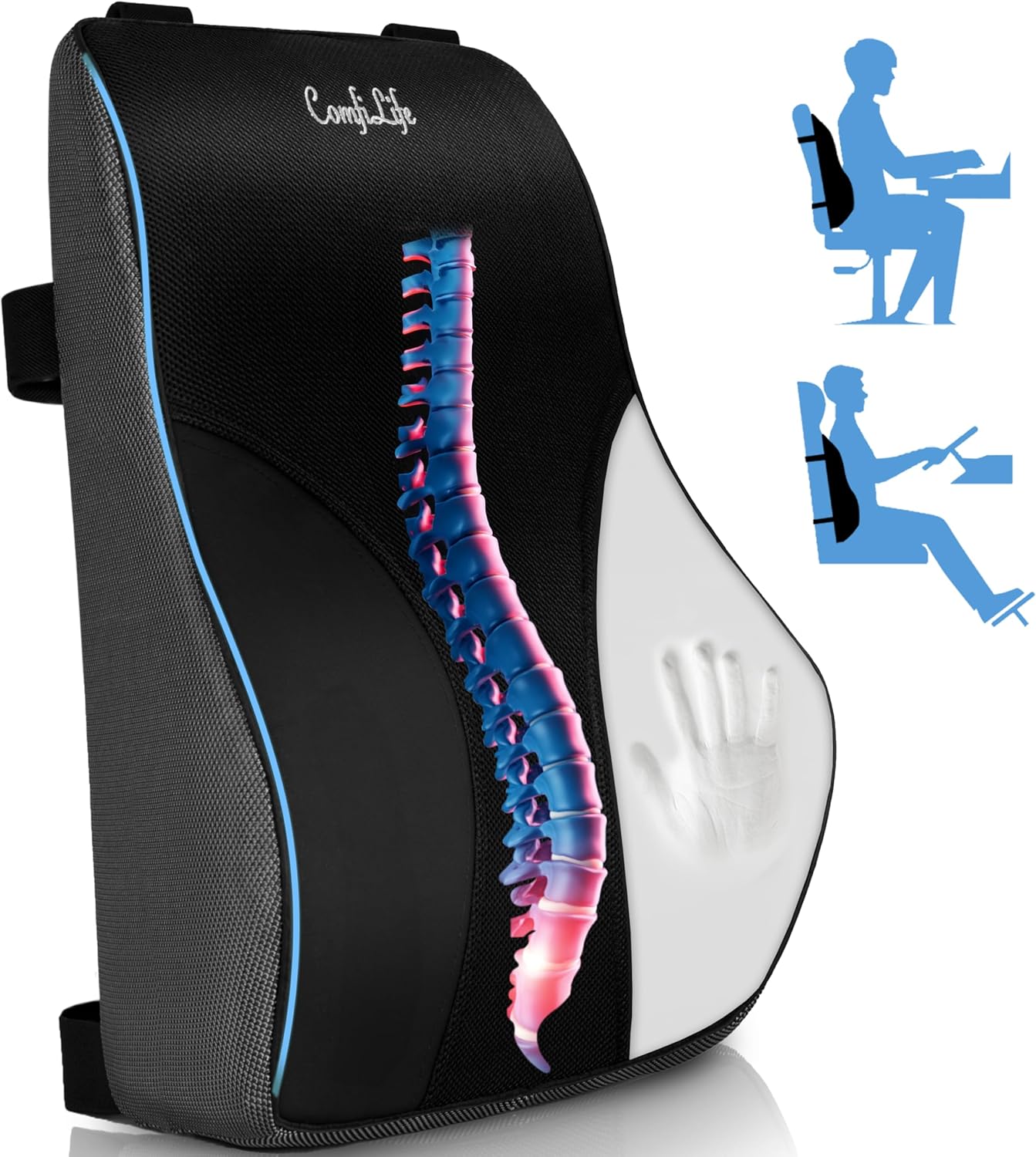 ComfiLife Memory Foam Lumbar Pillow - Back Pain Relief