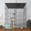 Large Cat Cage Indoor Playpen 55 x 41 x 69 in - Spacious Multi-Cat