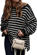 KIRUNDO Women's Oversized Striped Tunic Sweater - Cozy Fall 2025